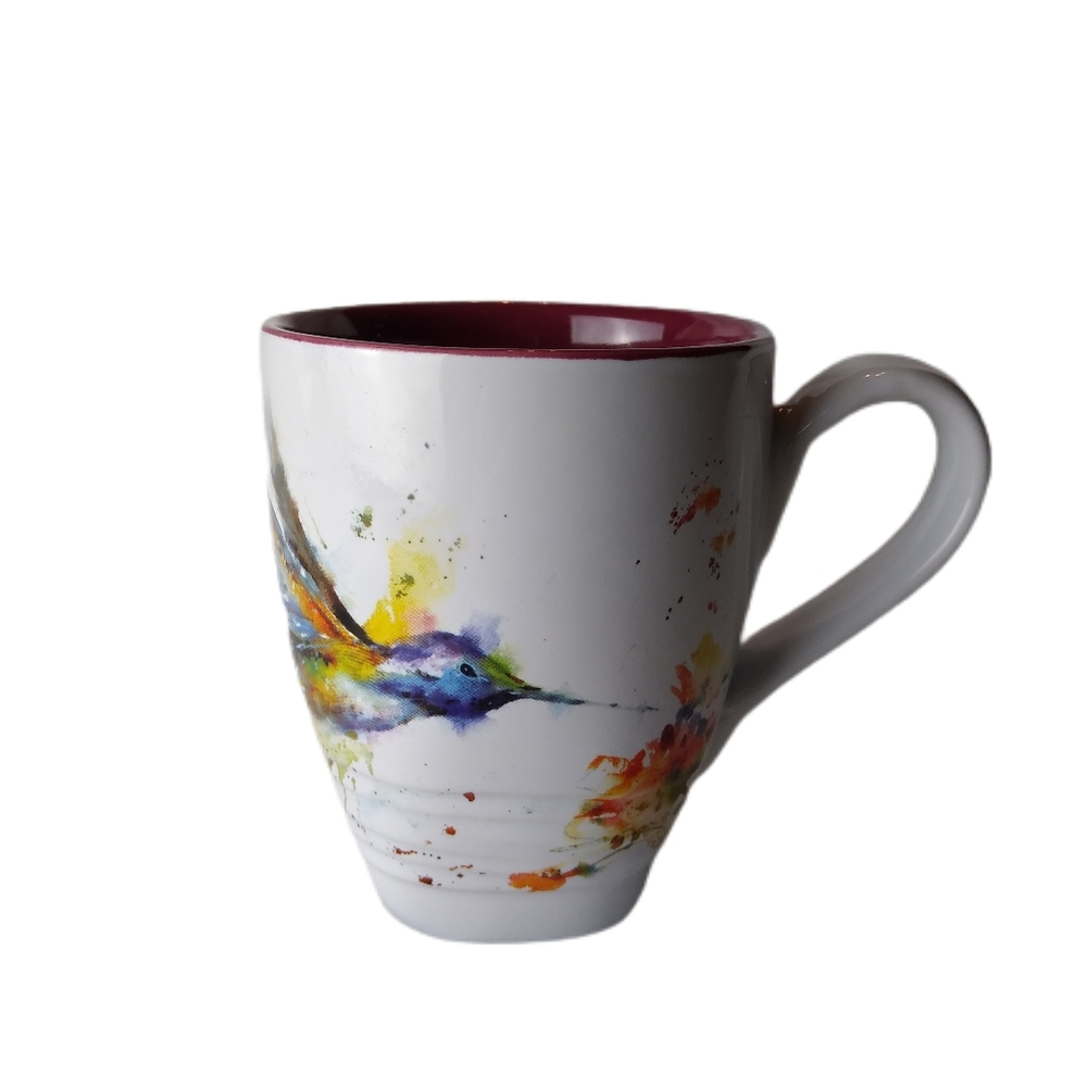 Dean Crouser Hand Painted Ceramic Coffee Tea Mug 16 oz. Hummingbird EUC
